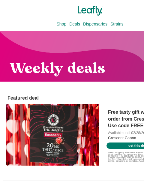 leafly newsletter: Your weekly weed deals are here 🍃