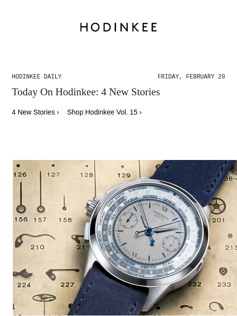 hodinkee newsletter: Hodinkee Daily | 02/20/2026