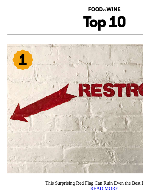 foodandwine newsletter: This Surprising Red Flag Can Ruin Even the Best Di...