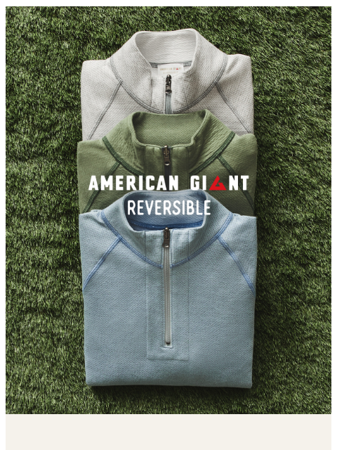 american-giant newsletter: Introducing The Reversible Half Zip