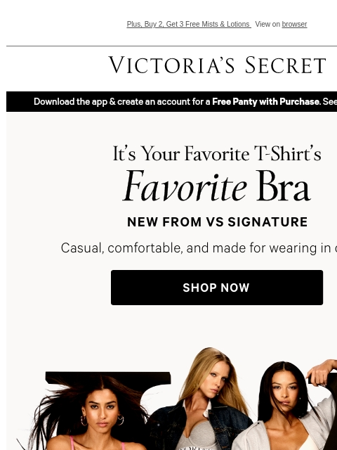 victoriassecret newsletter: NEW T-Shirt Bras are *IN*