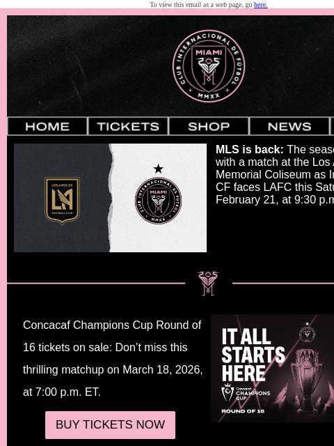 intermiamicf newsletter: MLS is back, Academy success, Champions Tour updat...