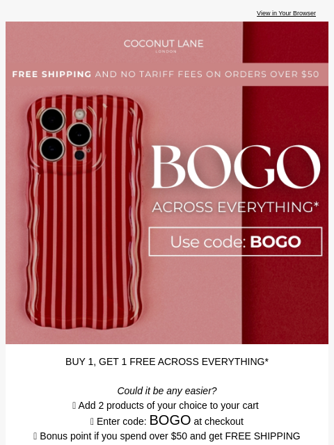 coconut-lane newsletter: Did someone say 100% OFF?! 🤯💸