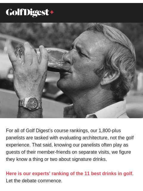 golfdigest newsletter: The best drinks in golf