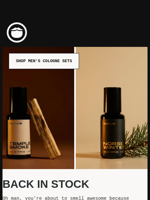 beardbrand newsletter: Temple Smoke and Norse Winter Cologne are back in ...