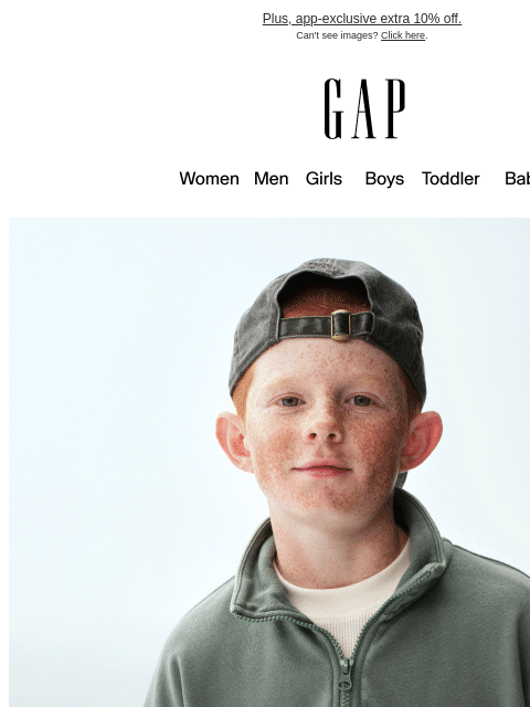 gap newsletter: From babies to big kids — get 40% off