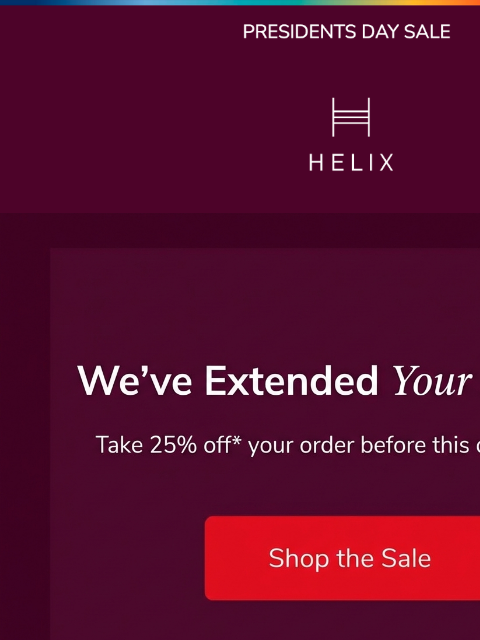 helixsleep newsletter: You can still save 25% on better sleep