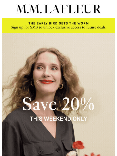 mmlafleur newsletter: 20% OFF Your Spring Stock-Up