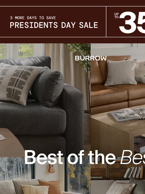 burrow newsletter: Up to 35% off our bestsellers