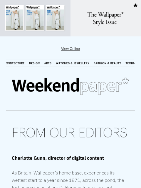 futureplc newsletter: Weekendpaper* | Escape to Marrakech