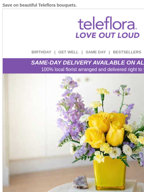 teleflora newsletter: Blossom Into Spring 🌺 Enjoy 20% Off Now