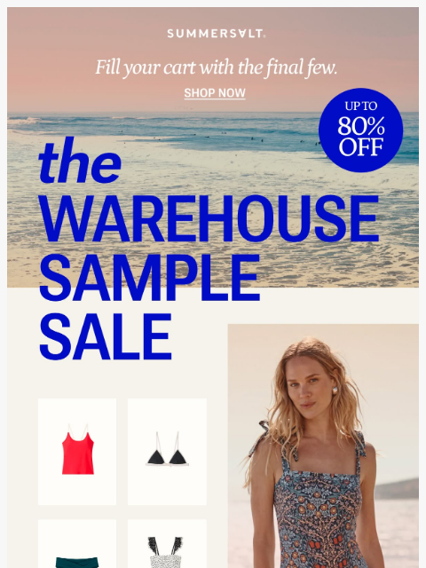 summersalt newsletter: Fill Your Carts 🛒 UP TO 80% OFF