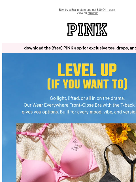 vspink newsletter: #1 Front-Close Bra: 3 Layers of Lift