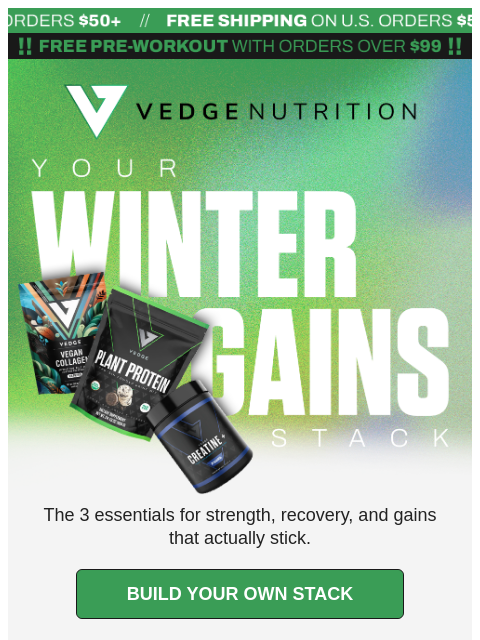 vedgenutrition newsletter: Stay 💪 When It's 🥶