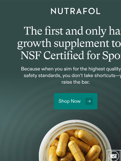 nutrafol newsletter: Third-party verified. Built for hair growth.