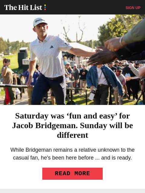 golfdigest newsletter: Can the Genesis leader hold off Rory?