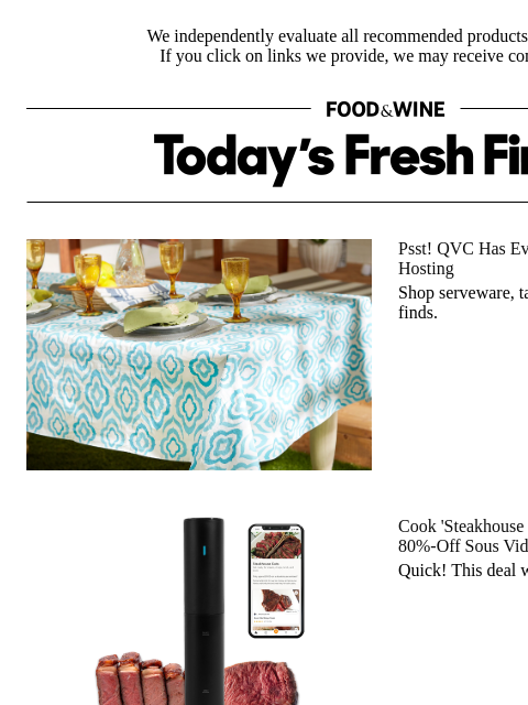 foodandwine newsletter: The Appliance That Produces 'Steakhouse Quality' M...