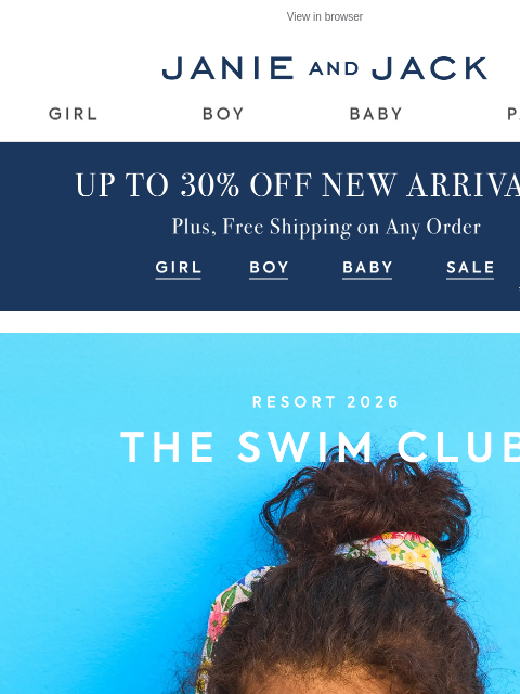 janieandjack newsletter: Pack your bags: swim is on sale + free shipping