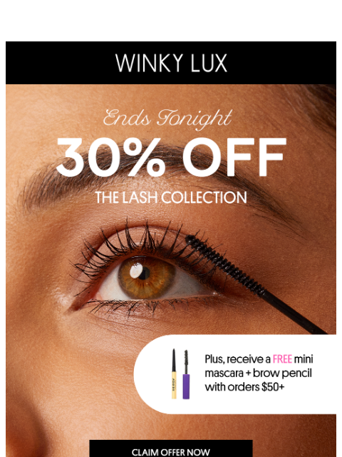 winkylux newsletter: 30% OFF Lashes Ends Tonight👀 Still Fluttering