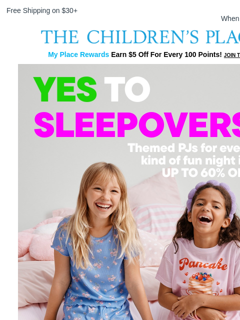 childrensplace newsletter: Fun Picks for Their Next Sleepover 🥳
