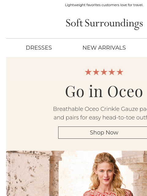 softsurroundings newsletter: Oceo Gauze Is Back