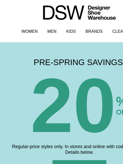 dsw newsletter: FINAL HOURS: 20% off