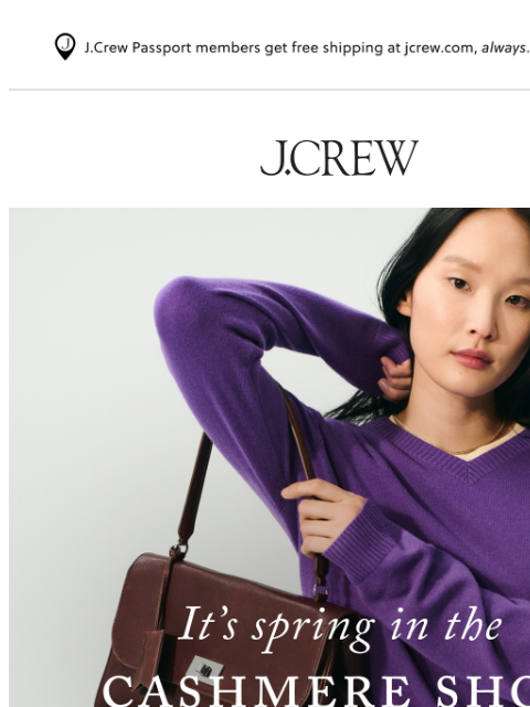 jcrew newsletter: Just in: the cashmere of the season