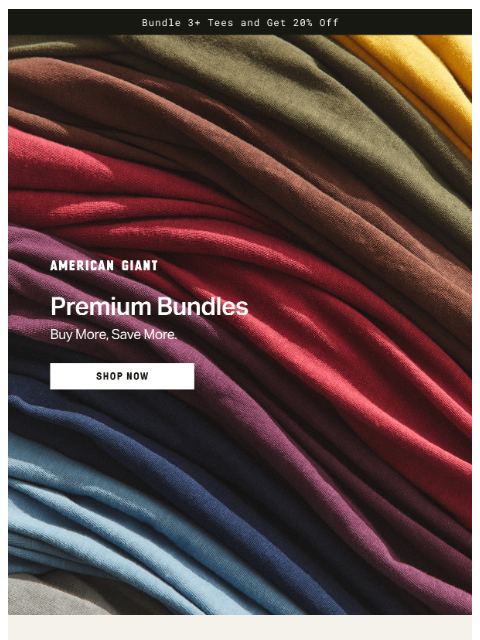 american-giant newsletter: Save With Premium Tee Bundles