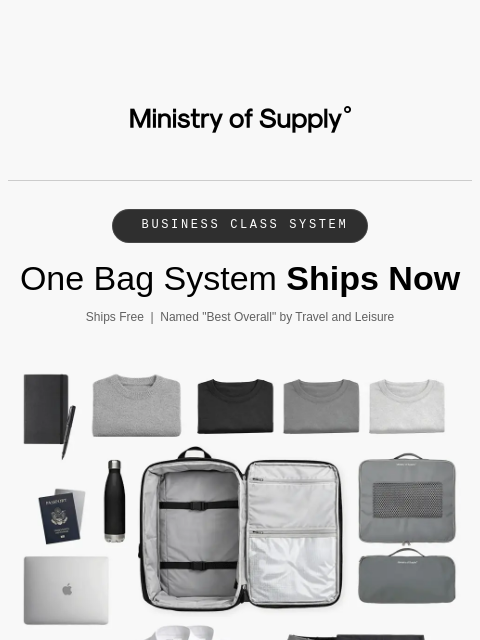 ministryofsupply newsletter: SHIPS IMMEDIATELY: One Bag System