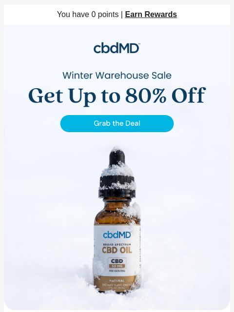 cbdmd newsletter: Warehouse Sale: Save Up to 80% Today!
