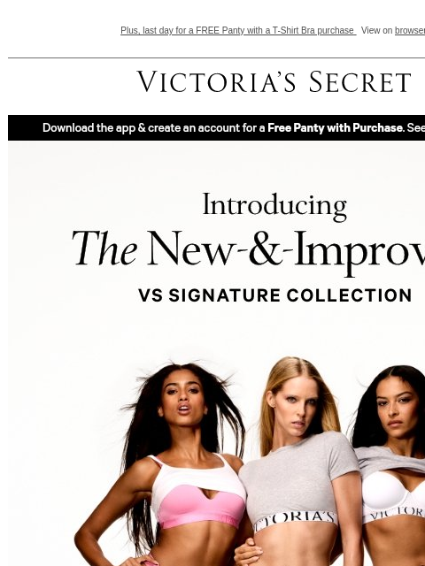 victoriassecret newsletter: NEW VS Signature Bras, Panties & More