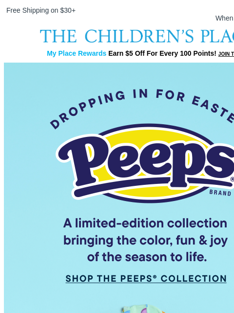 childrensplace newsletter: NEW! Limited-Edition Peeps Collection 🐰🐥💕