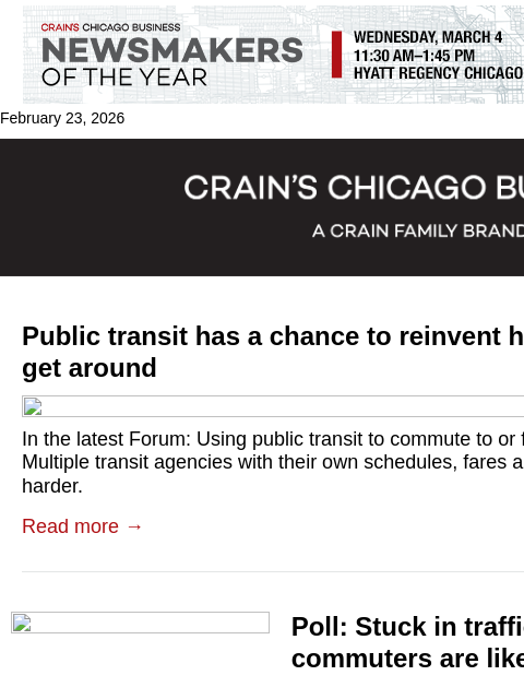 crainalerts newsletter: Public transit preps for historic overhaul