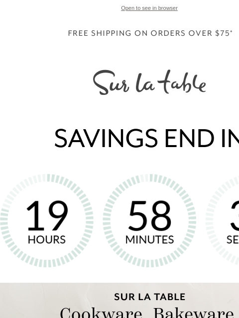 surlatable newsletter: Final Hours: 20% Off* + Spring Savings