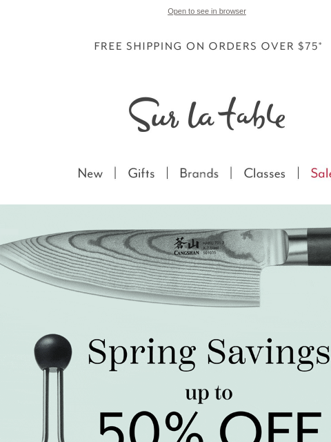 surlatable newsletter: Spring Savings Spotlight: Up to 50% Off