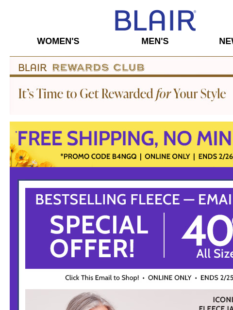 Pick from 24 Colors + FREE SHIPPING + $19.99 Women's Pants + Low Priced Men's Jeans & Cargos! Blair Women's Men's New Arrivals Blair Rewards Club It's Time To Get Rewarded For