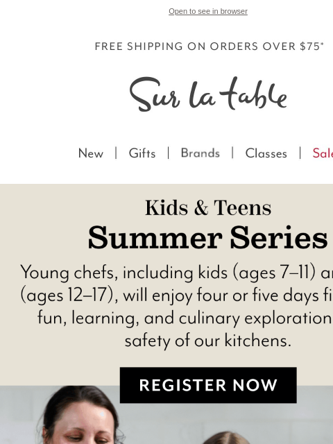 surlatable newsletter: What's in our Kids and Teens Cooking Series?