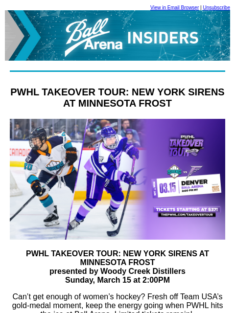 kroenkeentertainment newsletter: Upcoming Events: PWHL Takeover Tour | Peso Pluma |...