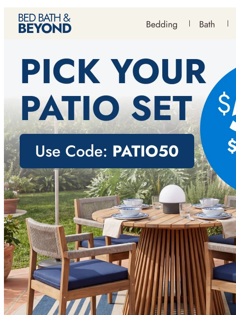 bedbathandbeyond newsletter: Ready for sunny days? Start here 😎