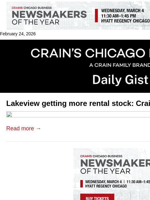 crainalerts newsletter: Lakeview getting more rental stock: Crain's Daily ...