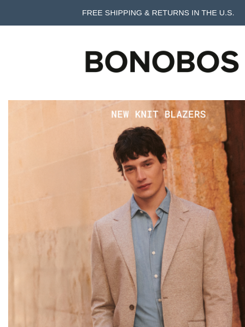 bonobos newsletter: New Knit Blazers for Moving Up the Ladder