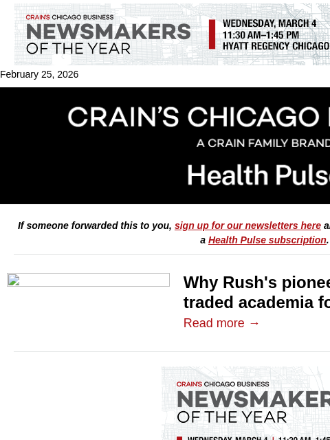 crainalerts newsletter: Another aspect of the outpatient care shift