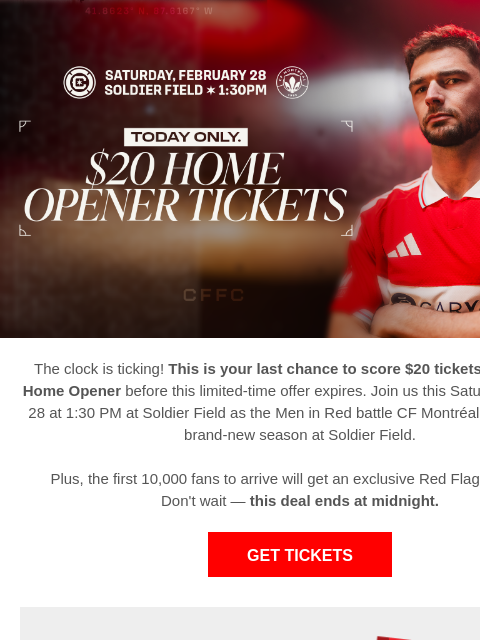 chicagofirefc newsletter: Final Hours: $20 Home Opener Tickets