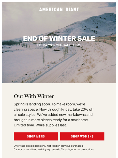 american-giant newsletter: Winter Sale Starts Now