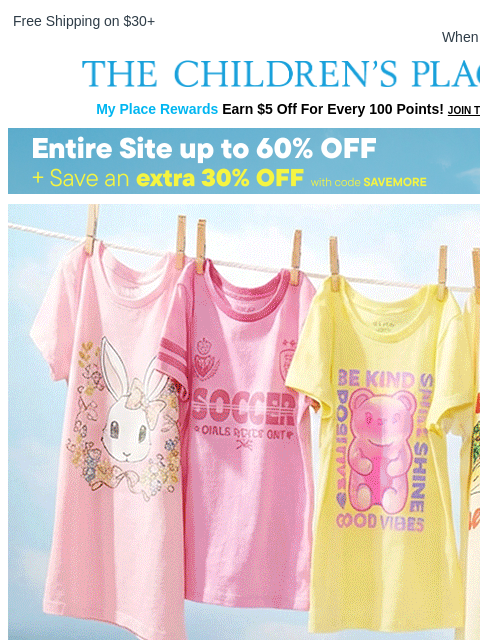 childrensplace newsletter: New Easter Tees? Hop This Way! 🐰🙌
