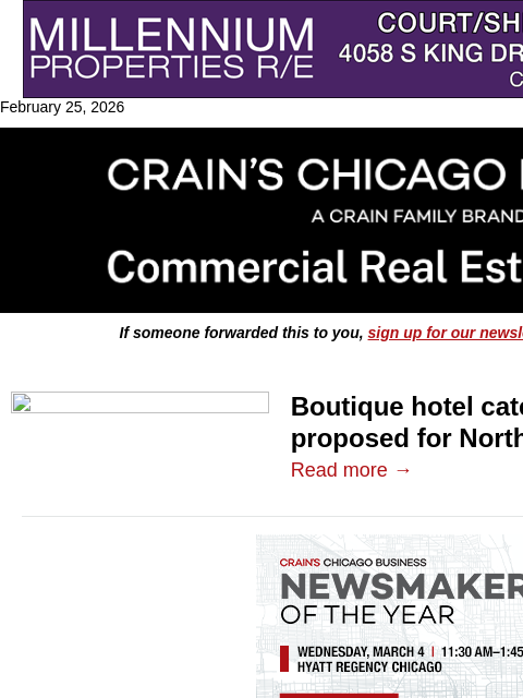 crainalerts newsletter: Luxury boutique hotel proposed for Northalsted