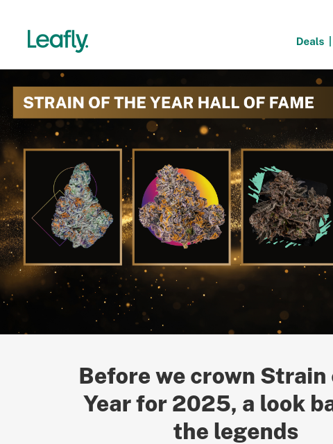 leafly newsletter: Strain of the Year: The Legends Before 2025