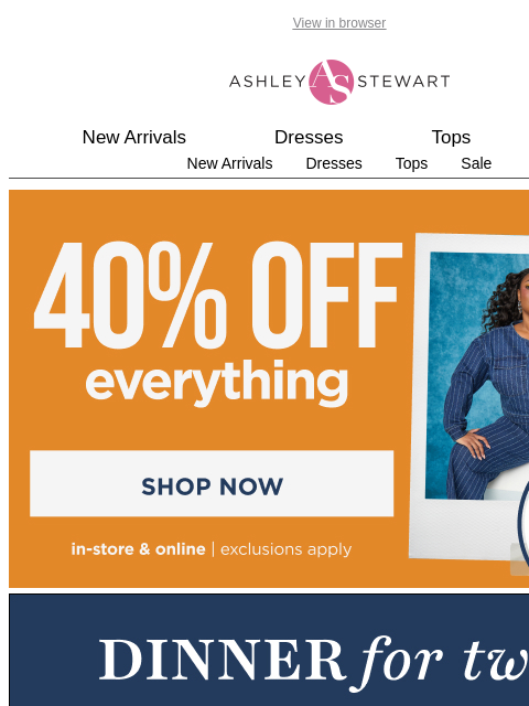 ashleystewart newsletter: What are you wearing to date night? 🥂