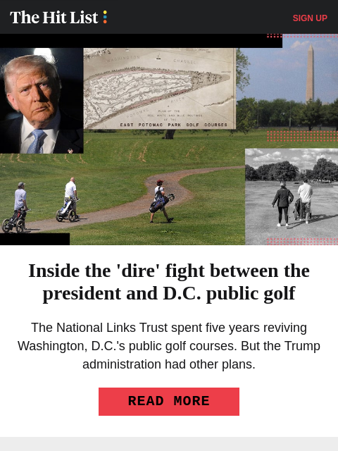 golfdigest newsletter: The fight between Trump and D.C. public golf