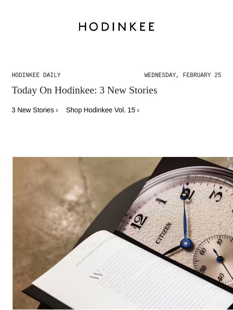 hodinkee newsletter: Hodinkee Daily | 02/25/2026